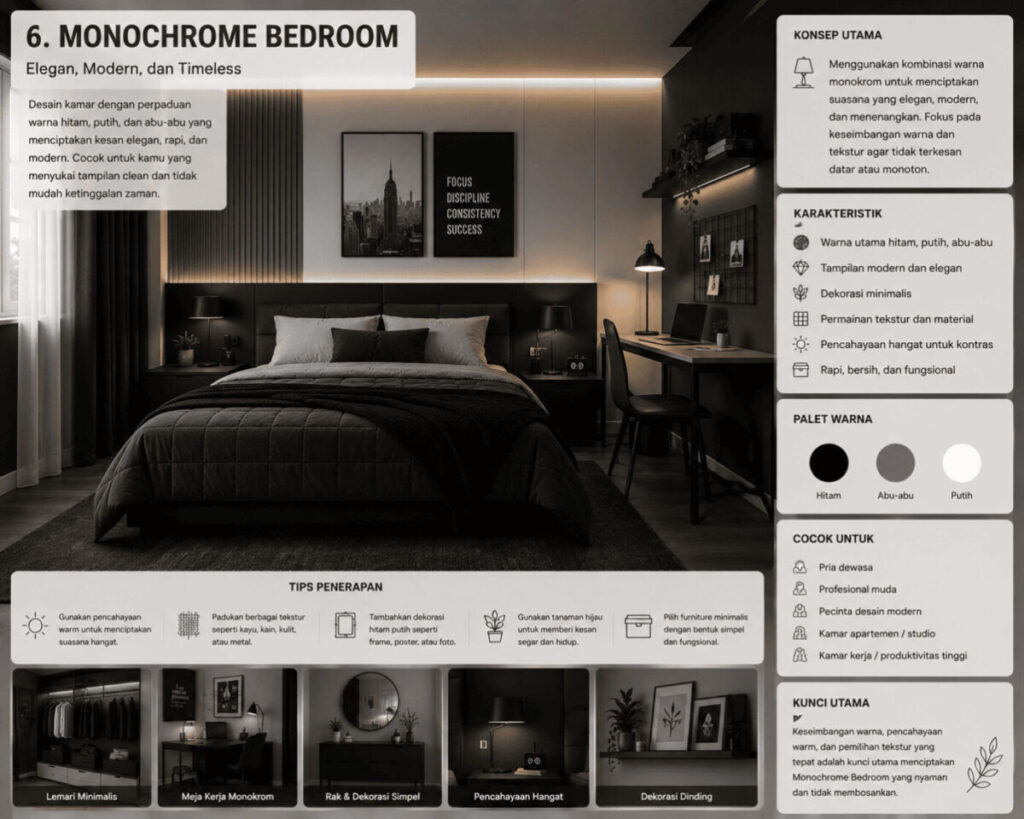 Desain Kamar Aesthetic Monochrome_Spacyon